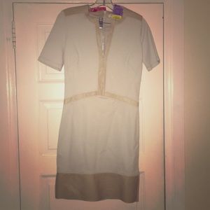 helmet Lang motion slash leather dress